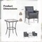 Costway 3 PCS Patio Furniture Set with Cushioned Patio Chairs & Tempered Glass Coffee Table Grey/Navy/White/Black